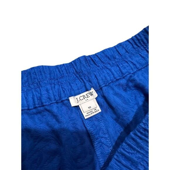 J. Crew Women's Size 10 Blue Floral Wrap Shorts Summer Casual - Picture 2 of 5